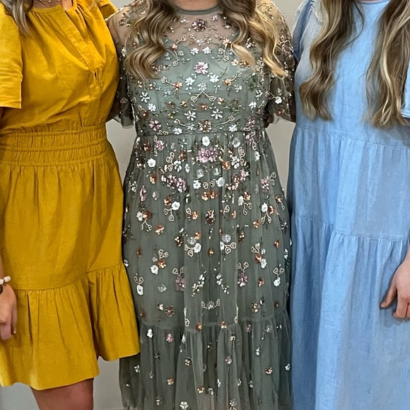 Needle and Thread Green Sparkle Dress - Picture 3 of 5